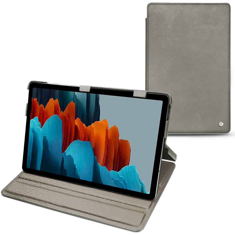 Noreve Lederschutzhülle horizontal (Galaxy Tab S7+), Tablet Hülle, Grau
