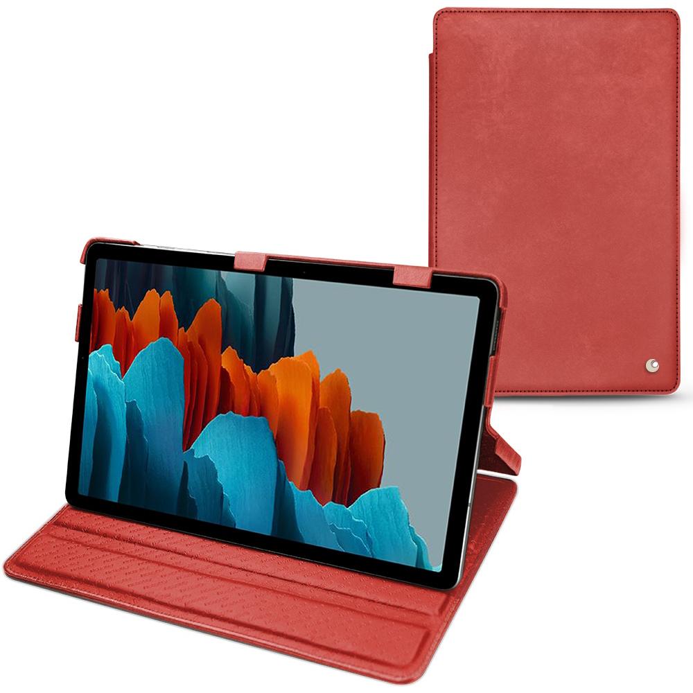 Noreve Lederschutzhülle horizontal (Galaxy Tab S7+), Tablet Hülle, Rot