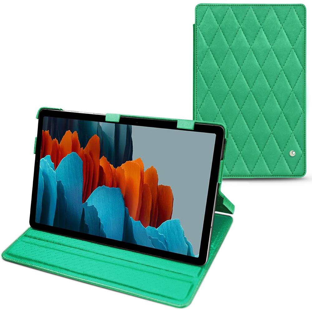 Noreve Lederschutzhülle horizontal (Galaxy Tab S7+), Tablet Hülle, Grün