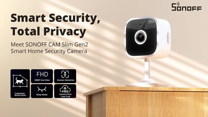 Produktbild Sonoff WLAN-Überwachungskamera CAM-S2 5 V 1A 5W 130° (1920 x 1080 Pixels)