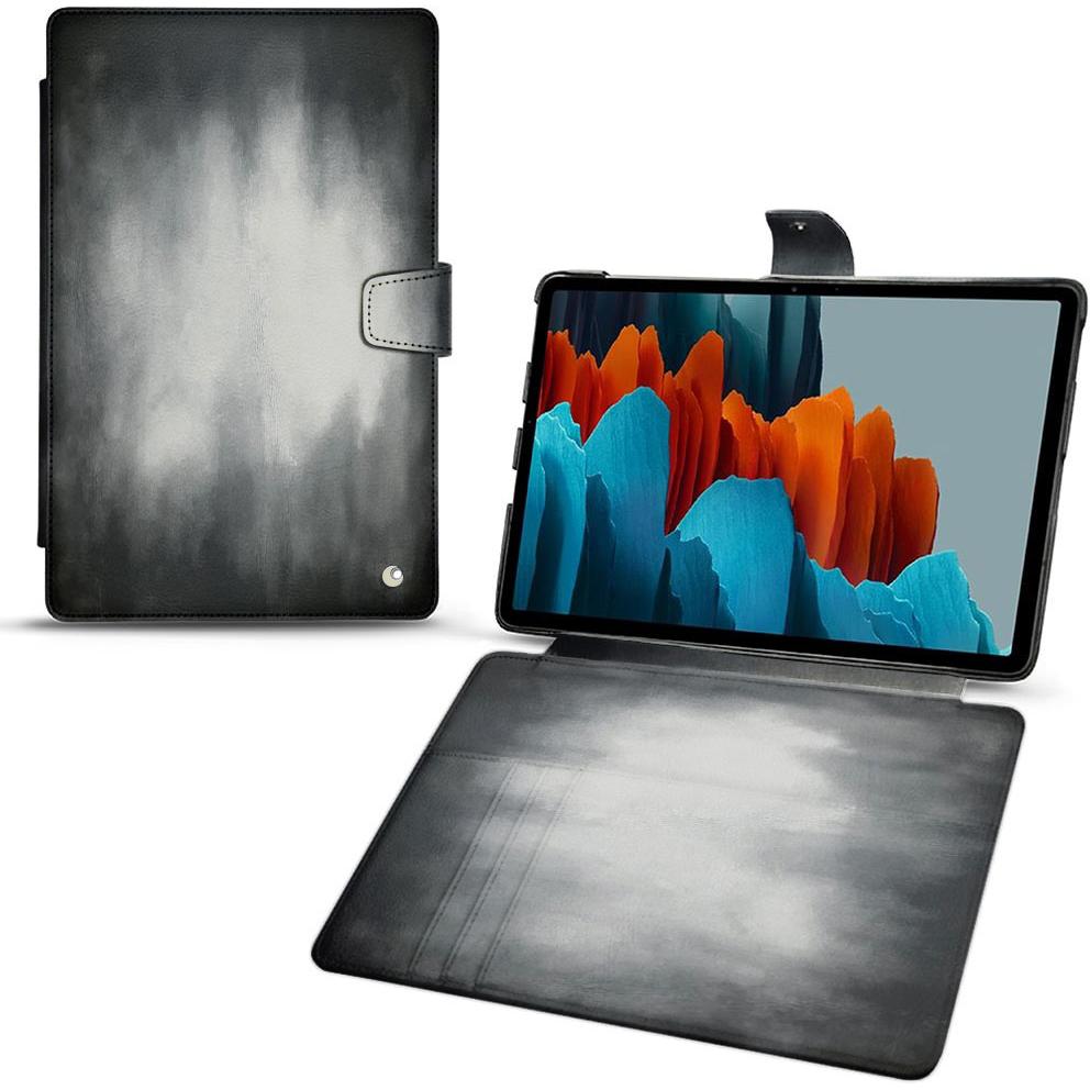 Noreve Lederschutzhülle Wallet (Galaxy Tab S7+), Tablet Hülle, Grau