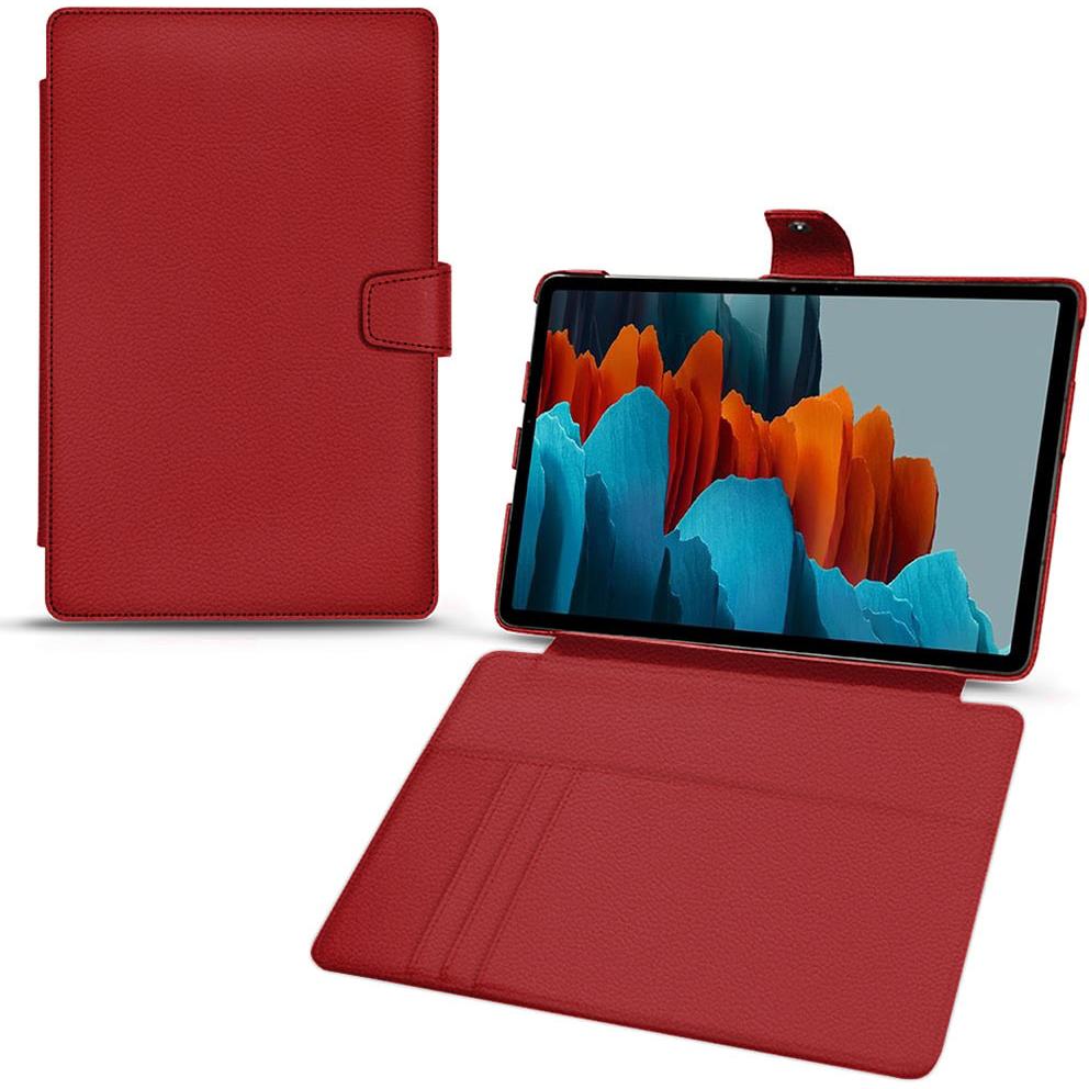 Noreve Lederschutzhülle Wallet (Galaxy Tab S7+), Tablet Hülle, Rot