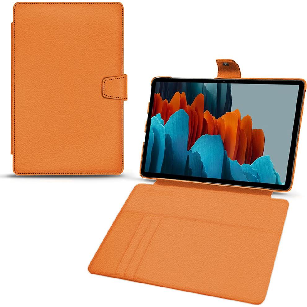 Noreve Lederschutzhülle Wallet (Galaxy Tab S7+), Tablet Hülle, Orange