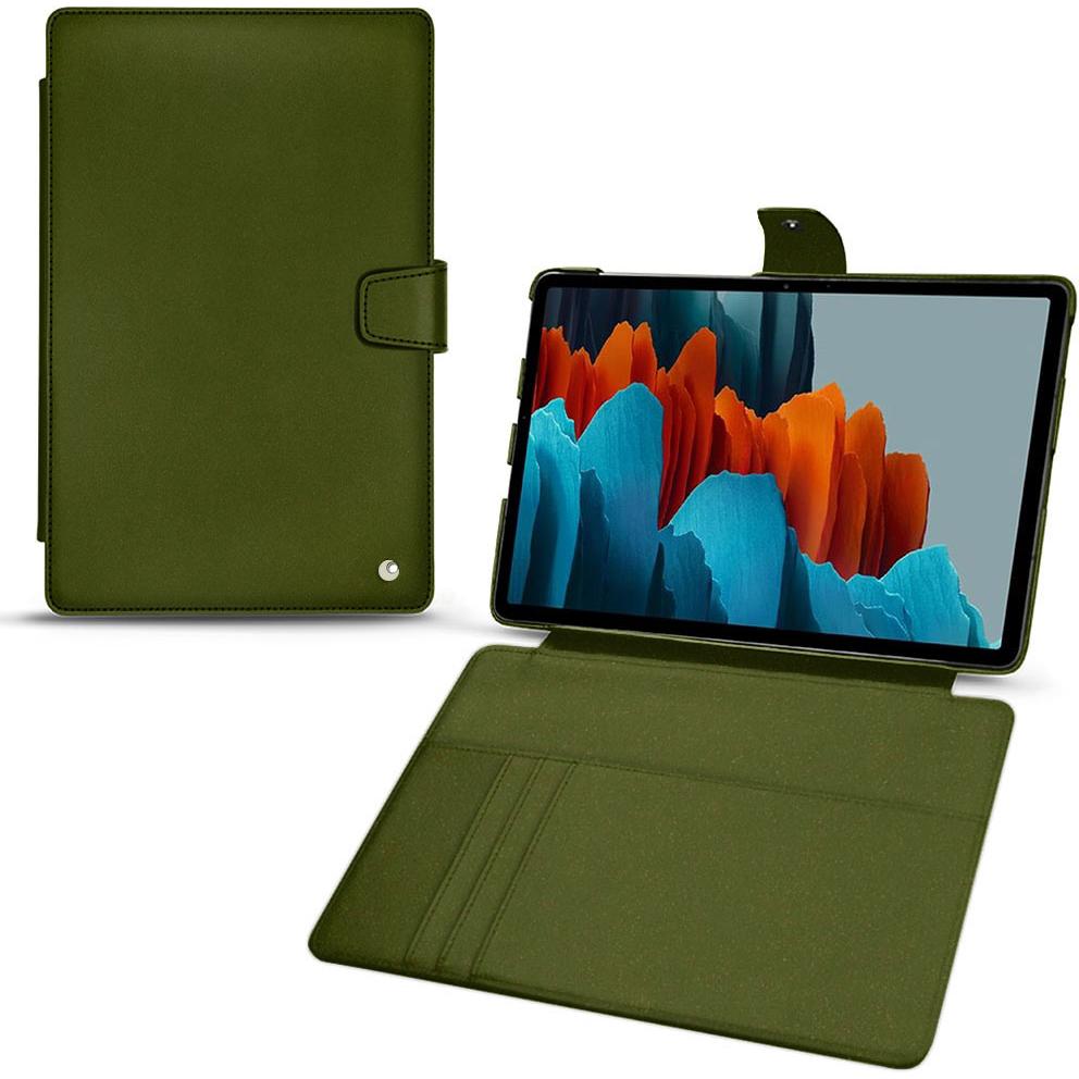 Noreve Lederschutzhülle Wallet (Galaxy Tab S7+), Tablet Hülle, Grün