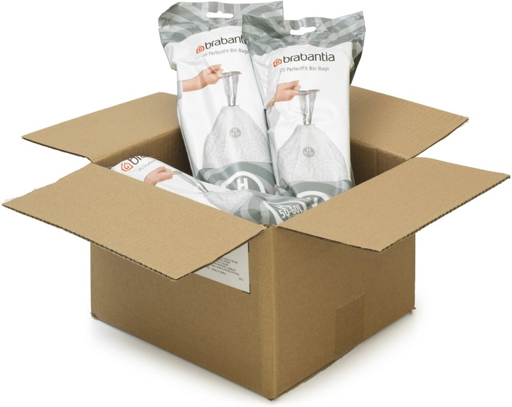 Brabantia PerfectFit Vuilniszakken - 50/60 l - Code H - 6 rouleaux x 20 pièces (120 x, 60 l)