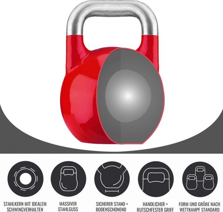 Produktbild Gorilla Sports Kettlebell Competition (1 x 40 kg, 1 x 32 kg, 1 x 20 kg, 1 x 24 kg, 1 x 28 kg, 1 x 8 kg, 1 x 16 kg, 1 x 12 kg)