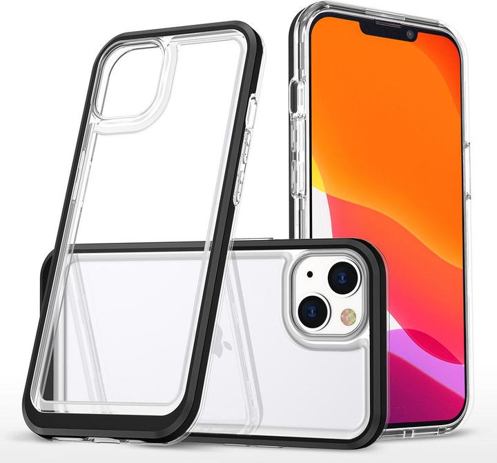 Hurtel Clear 3in1 case for iPhone 14 Plus silicone cover with frame black (Apple iPhone 14 Plus)