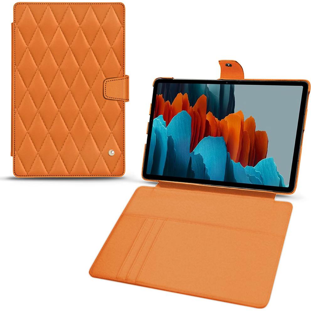 Noreve Lederschutzhülle Wallet (Galaxy Tab S7), Tablet Hülle, Orange