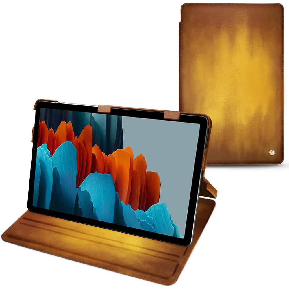 Thumbnail - Noreve Lederschutzhülle horizontal (Galaxy Tab S7+), Tablet Hülle, Gold