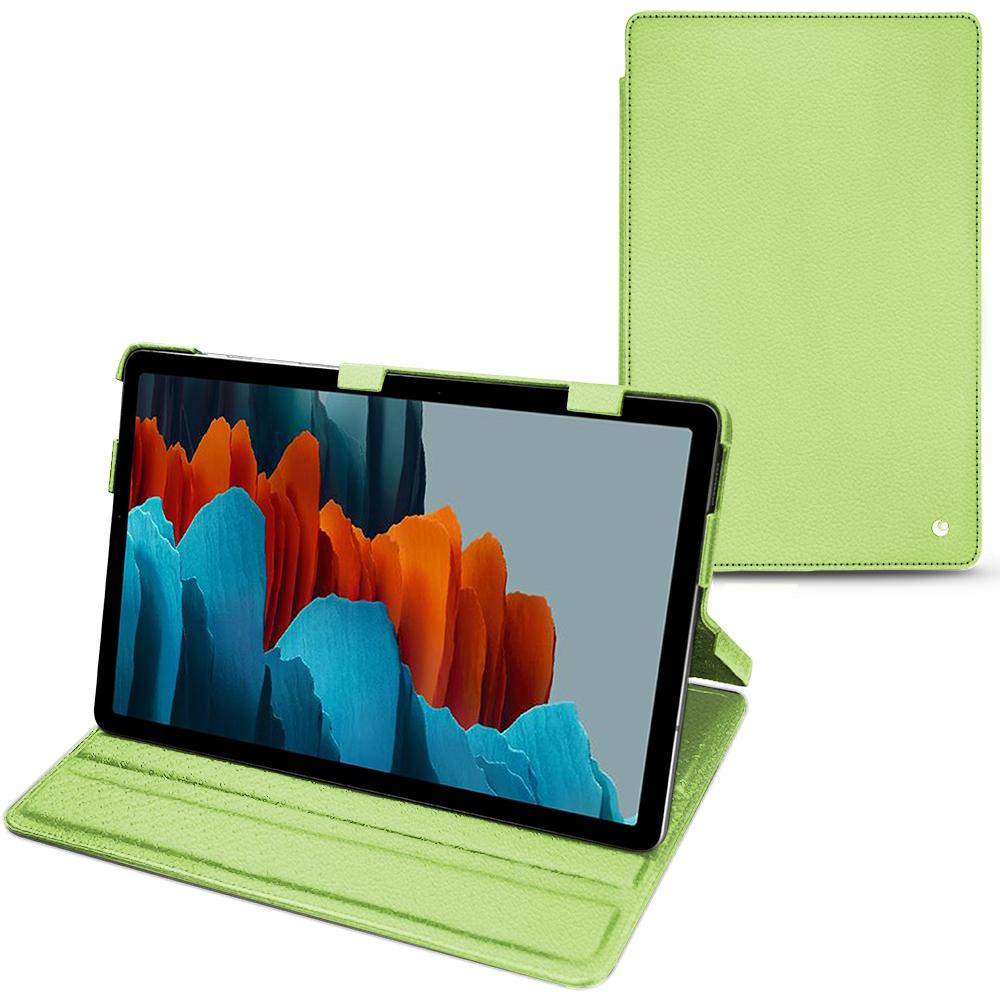 Noreve Lederschutzhülle horizontal (Galaxy Tab S7+), Tablet Hülle, Grün