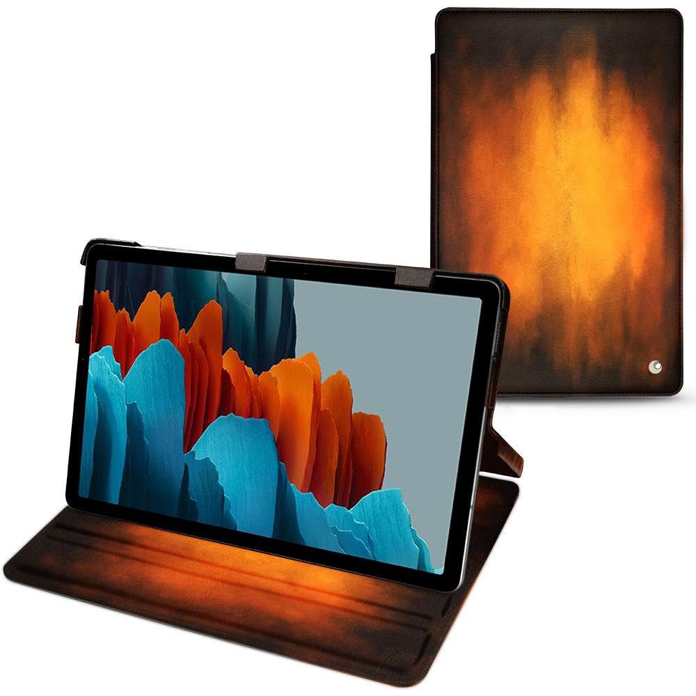 Noreve Lederschutzhülle horizontal (Galaxy Tab S7+), Tablet Hülle, Violett