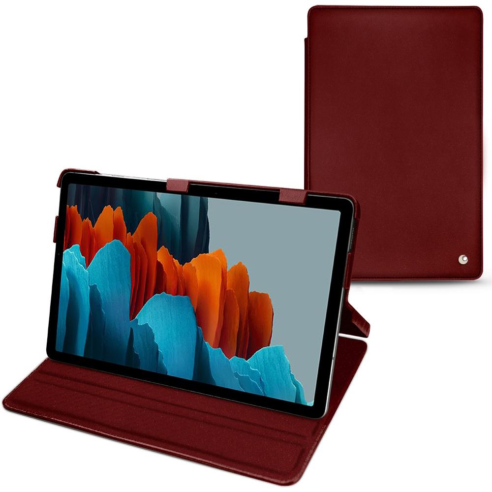 Noreve Lederschutzhülle horizontal (Galaxy Tab S7+), Tablet Hülle, Rot