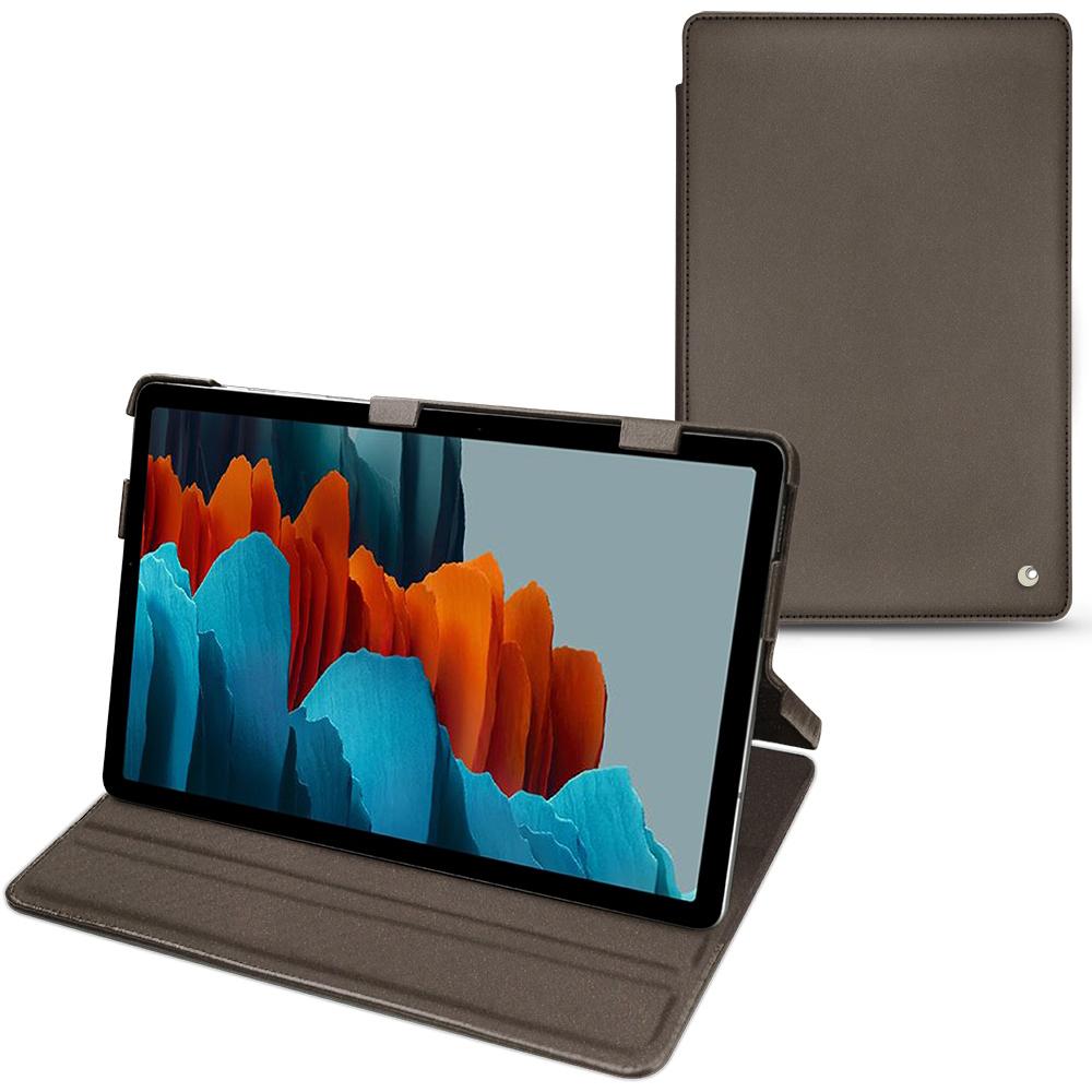 Noreve Lederschutzhülle horizontal (Galaxy Tab S7+), Tablet Hülle, Grau
