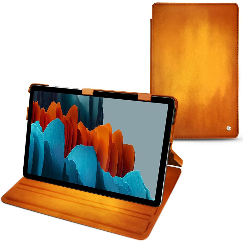 Noreve Lederschutzhülle horizontal (Galaxy Tab S7+), Tablet Hülle, Orange