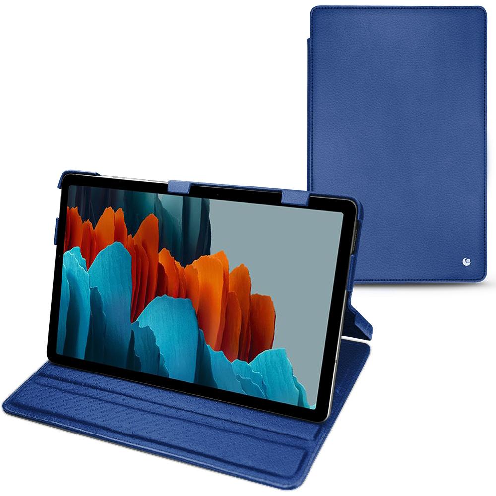 Noreve Lederschutzhülle horizontal (Galaxy Tab S7+), Tablet Hülle, Blau