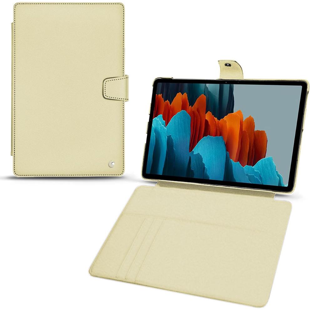 Noreve Lederschutzhülle Wallet (Galaxy Tab S7), Tablet Hülle, Beige