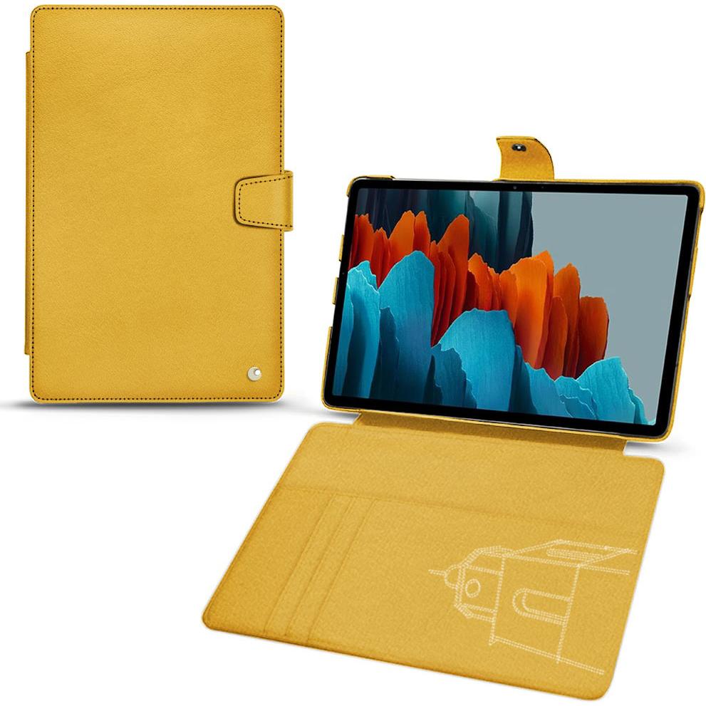Noreve Lederschutzhülle Wallet (Galaxy Tab S7), Tablet Hülle, Orange