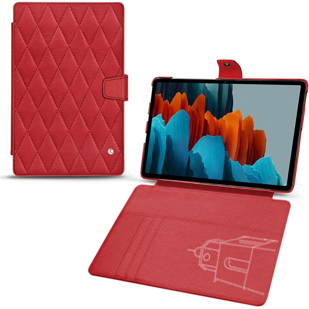 Thumbnail - Noreve Lederschutzhülle Wallet (Galaxy Tab S7), Tablet Hülle, Rot
