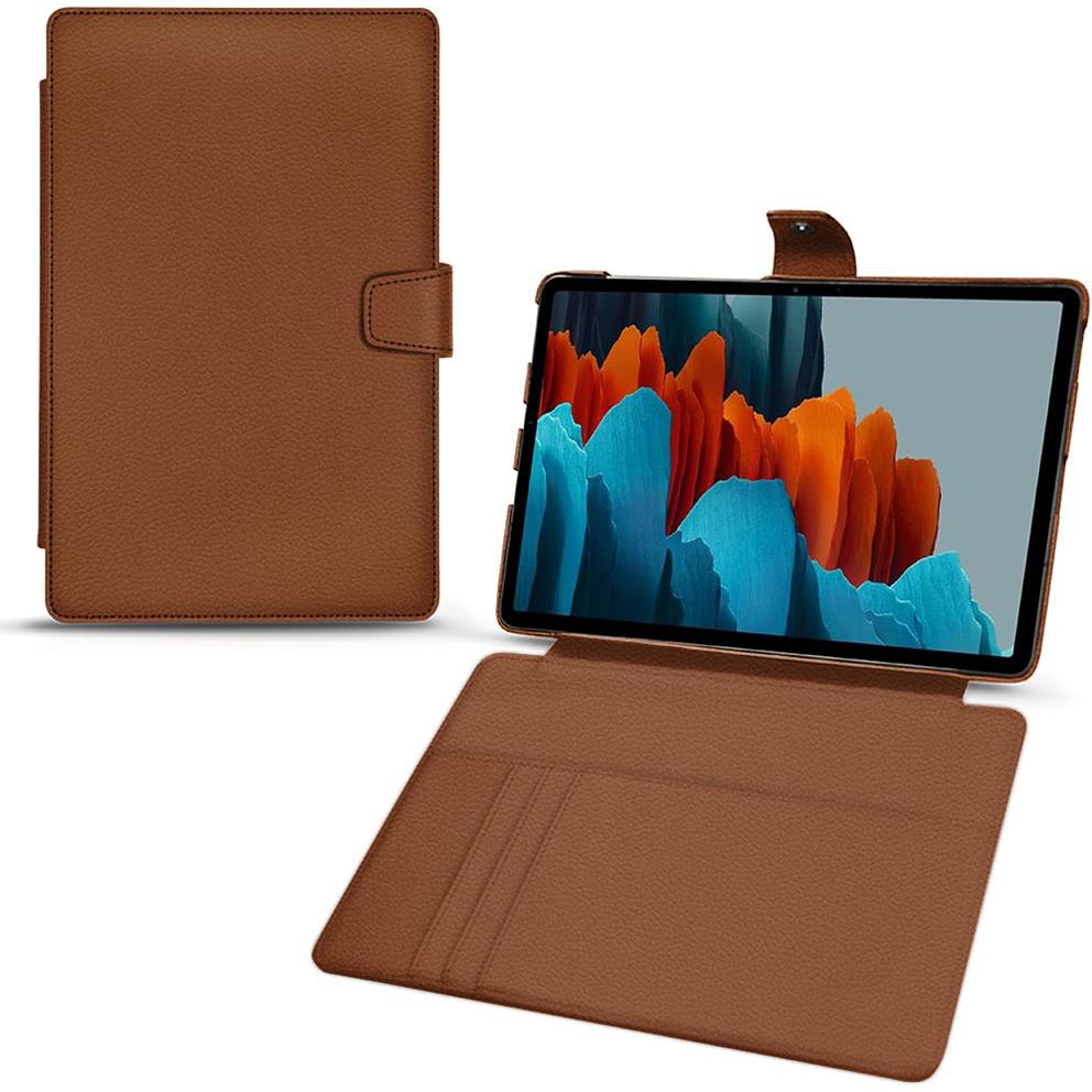 Noreve Lederschutzhülle Wallet (Galaxy Tab S7), Tablet Hülle, Braun