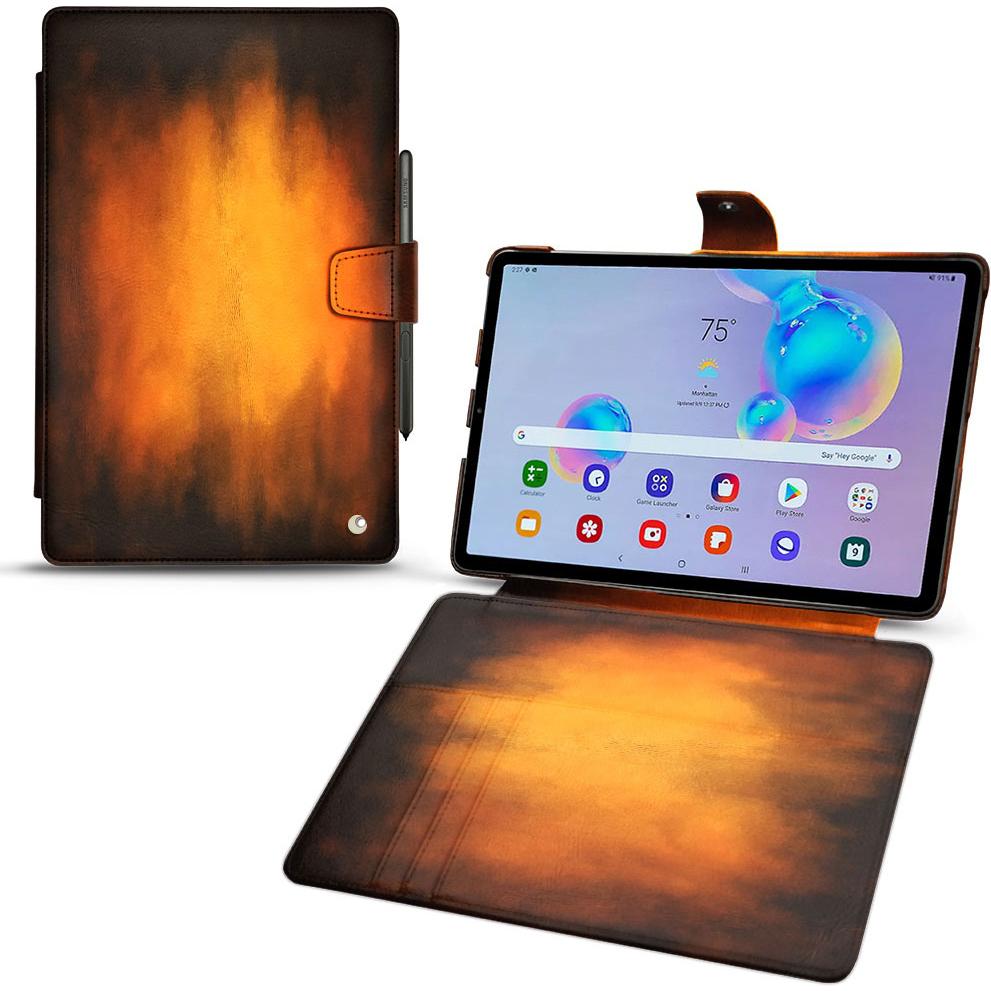 Thumbnail - Noreve Lederschutzhülle Wallet (Galaxy Tab S6 Lite), Tablet Hülle, Violett
