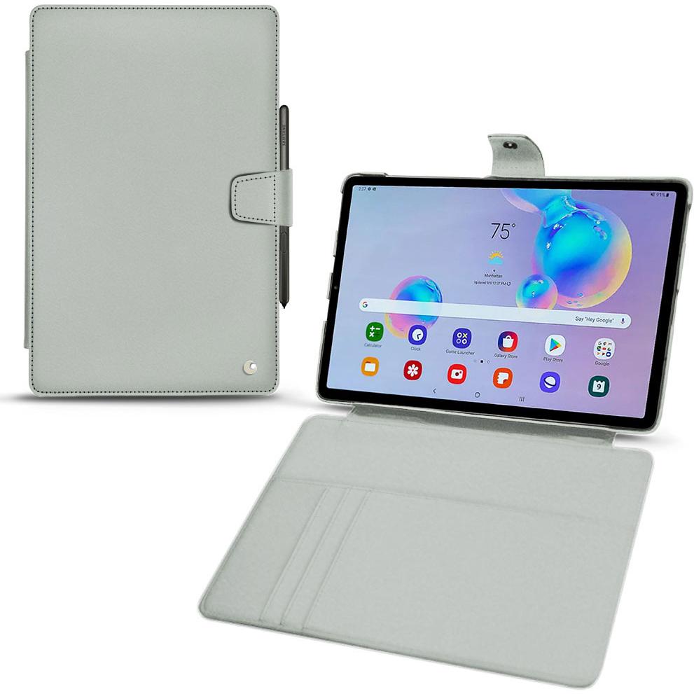 Noreve Lederschutzhülle Wallet (Galaxy Tab S6 Lite), Tablet Hülle, Grau