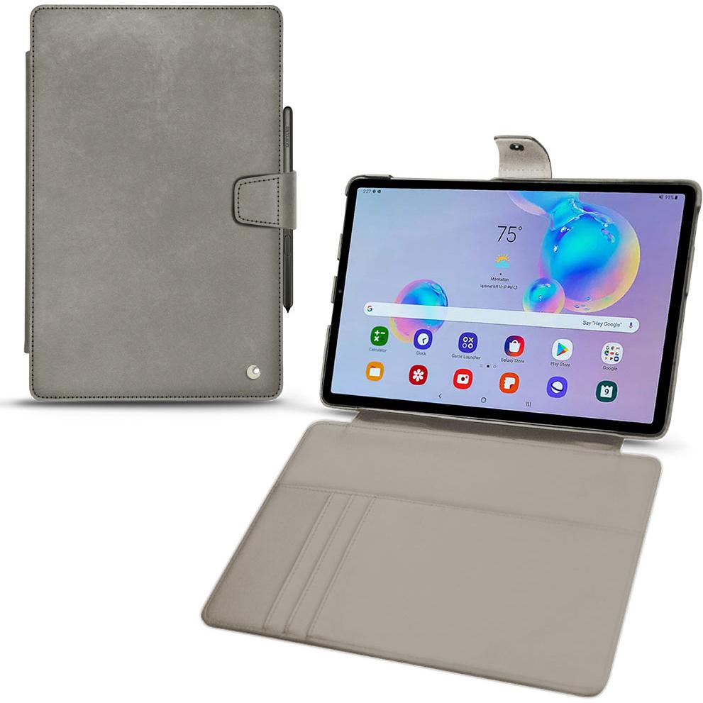 Noreve Lederschutzhülle Wallet (Galaxy Tab S6 Lite), Tablet Hülle, Grau
