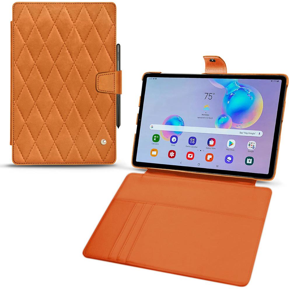 Noreve Lederschutzhülle Wallet (Galaxy Tab S6 Lite), Tablet Hülle, Orange