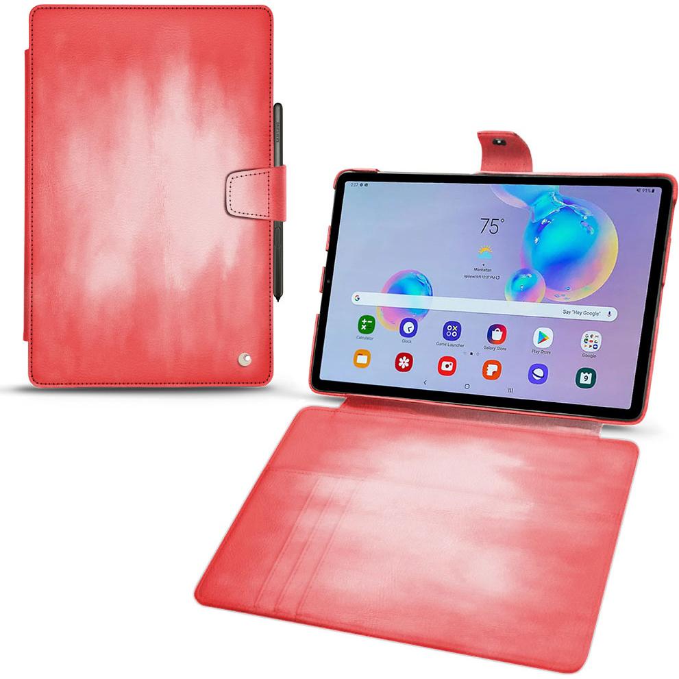 Thumbnail - Noreve Lederschutzhülle Wallet (Galaxy Tab S6 Lite), Tablet Hülle, Rosa