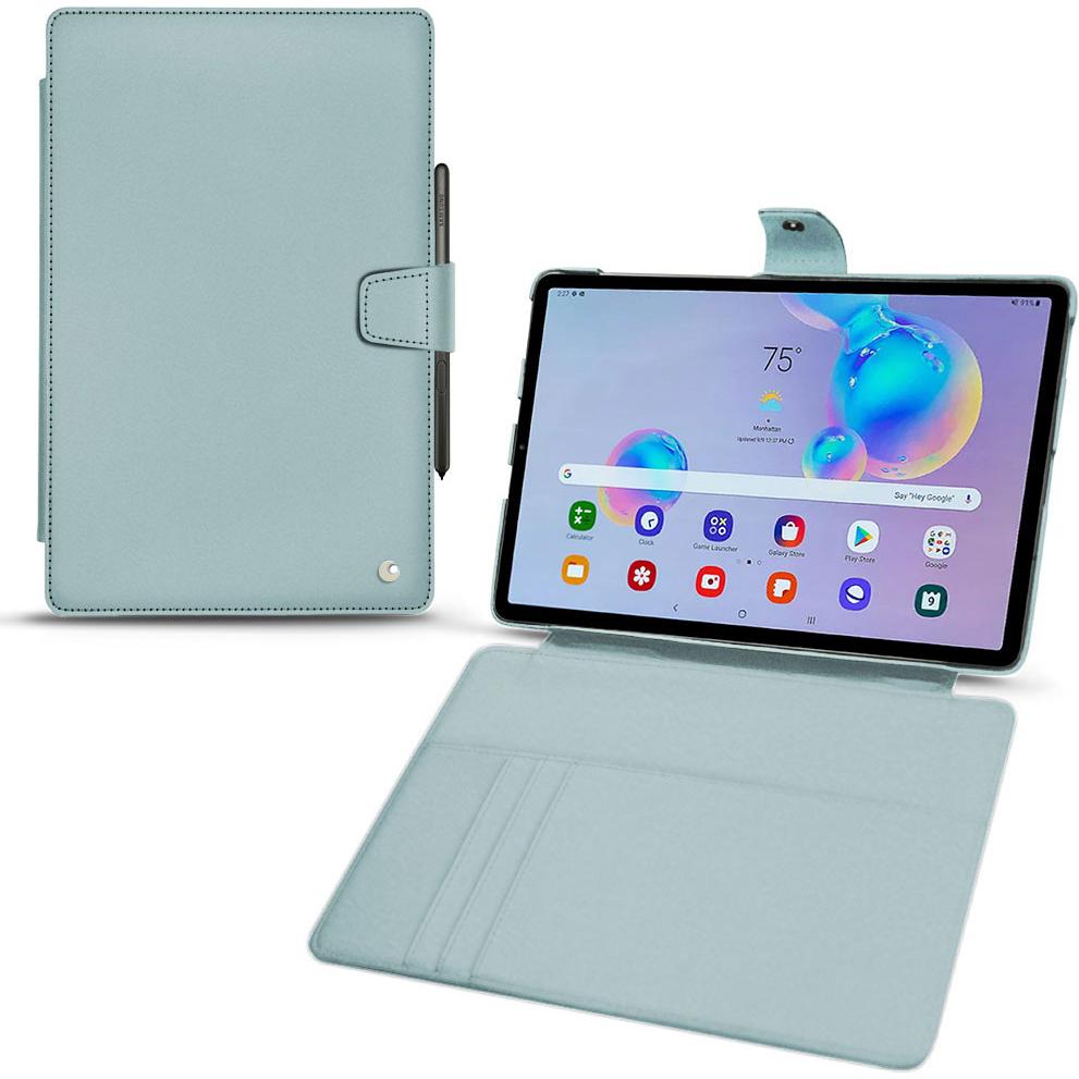 Thumbnail - Noreve Lederschutzhülle Wallet (Galaxy Tab S6 Lite), Tablet Hülle, Blau