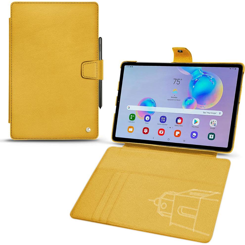Noreve Lederschutzhülle Wallet (Galaxy Tab S6 Lite), Tablet Hülle, Orange