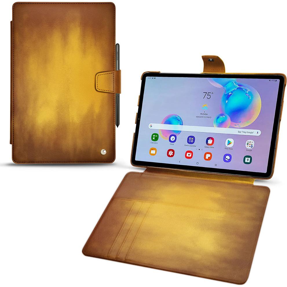 Thumbnail - Noreve Lederschutzhülle Wallet (Galaxy Tab S6 Lite), Tablet Hülle, Gold