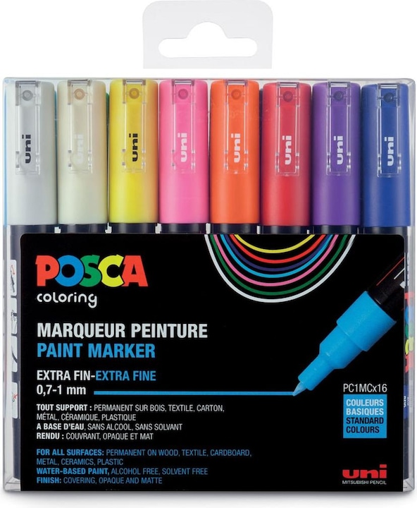 Image du produit Posca Marqueur PC-1MC, jeu de 16 pièces (Multicolore, 1 mm, 16 x)