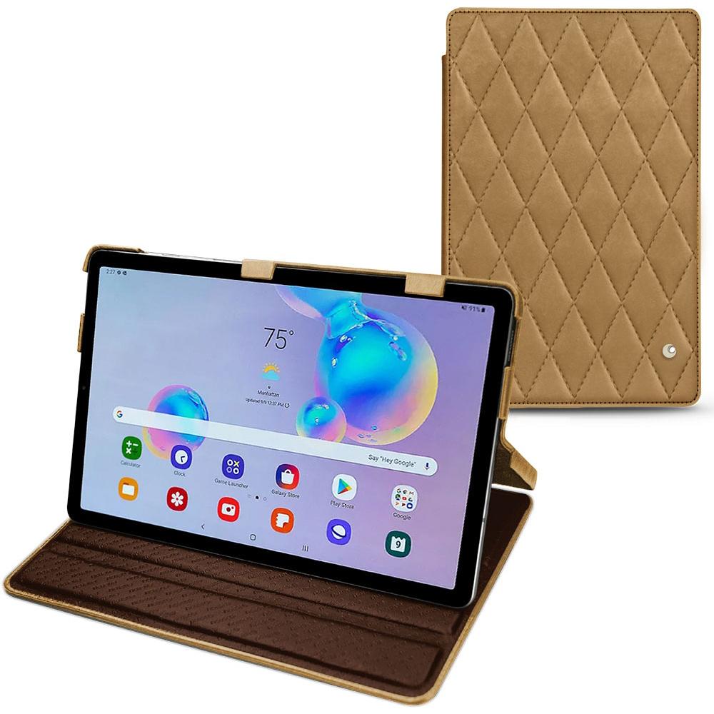 Noreve Lederschutzhülle horizontal (Galaxy Tab S6 Lite), Tablet Hülle, Braun