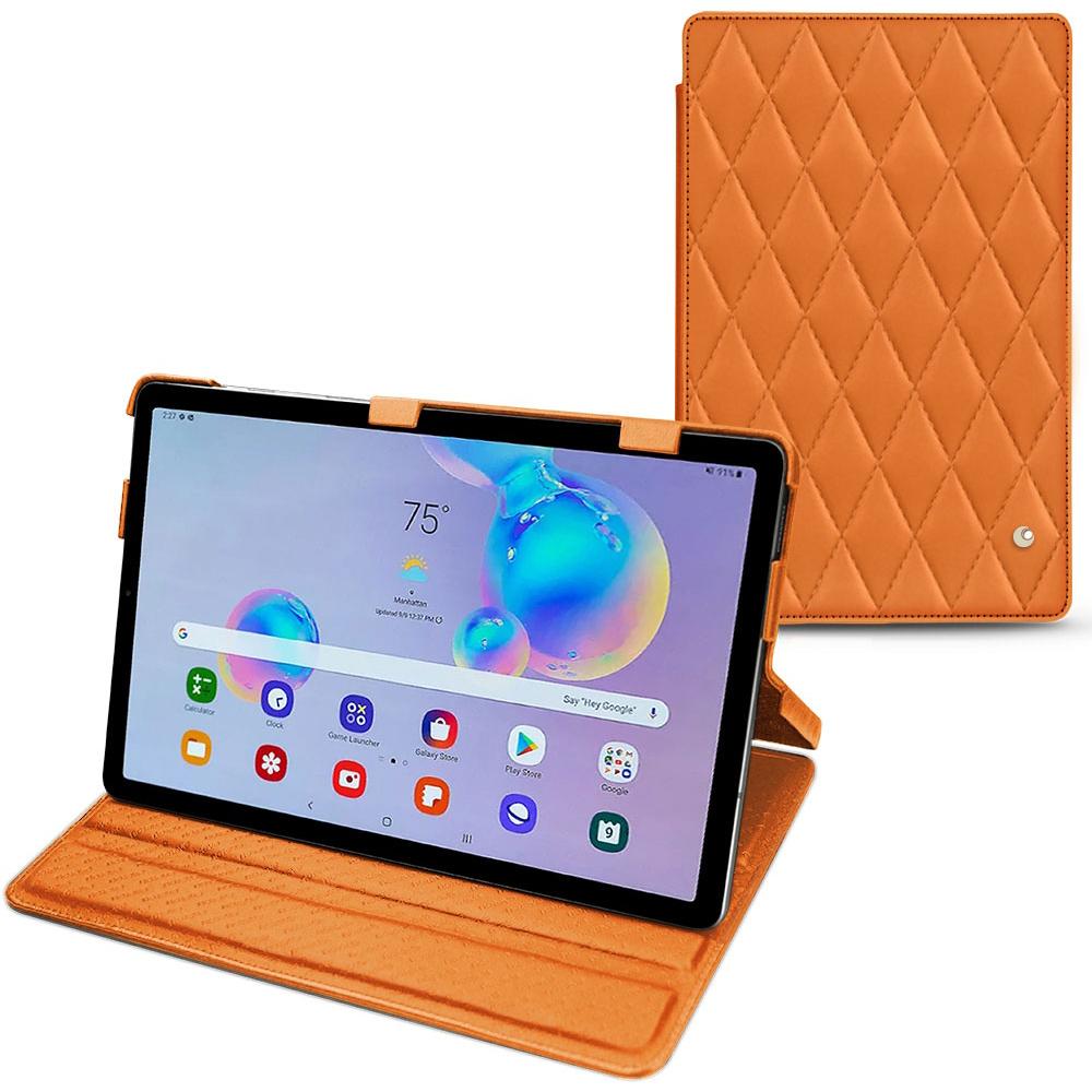 Noreve Lederschutzhülle horizontal (Galaxy Tab S6 Lite), Tablet Hülle, Orange