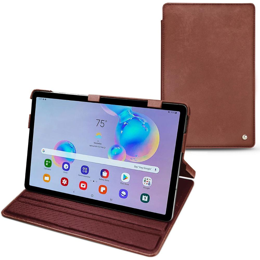Noreve Lederschutzhülle horizontal (Galaxy Tab S6 Lite), Tablet Hülle, Rot