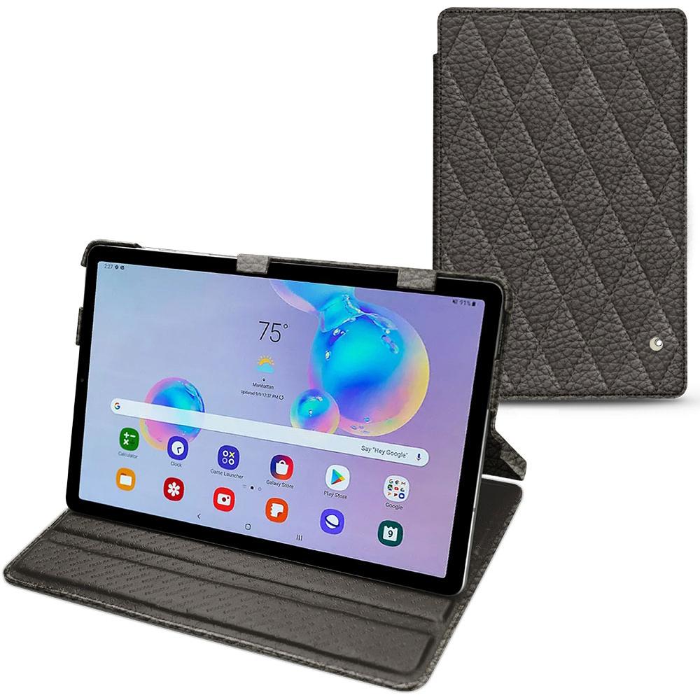 Noreve Lederschutzhülle horizontal (Galaxy Tab S6 Lite), Tablet Hülle, Grau