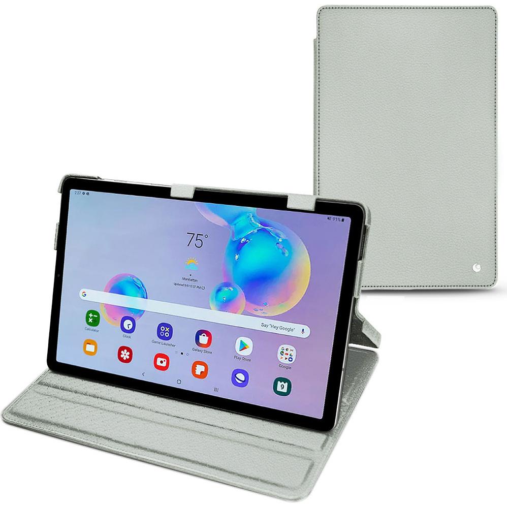 Noreve Lederschutzhülle horizontal (Galaxy Tab S6 Lite), Tablet Hülle, Grau