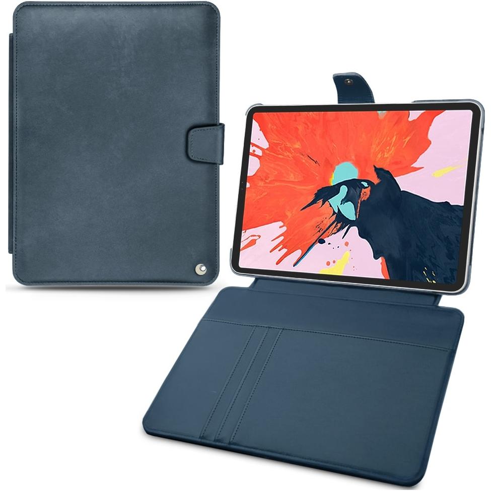 Noreve Lederschutzhülle Wallet (iPad Pro 12.9 2018 (3. Gen)), Tablet Hülle, Blau