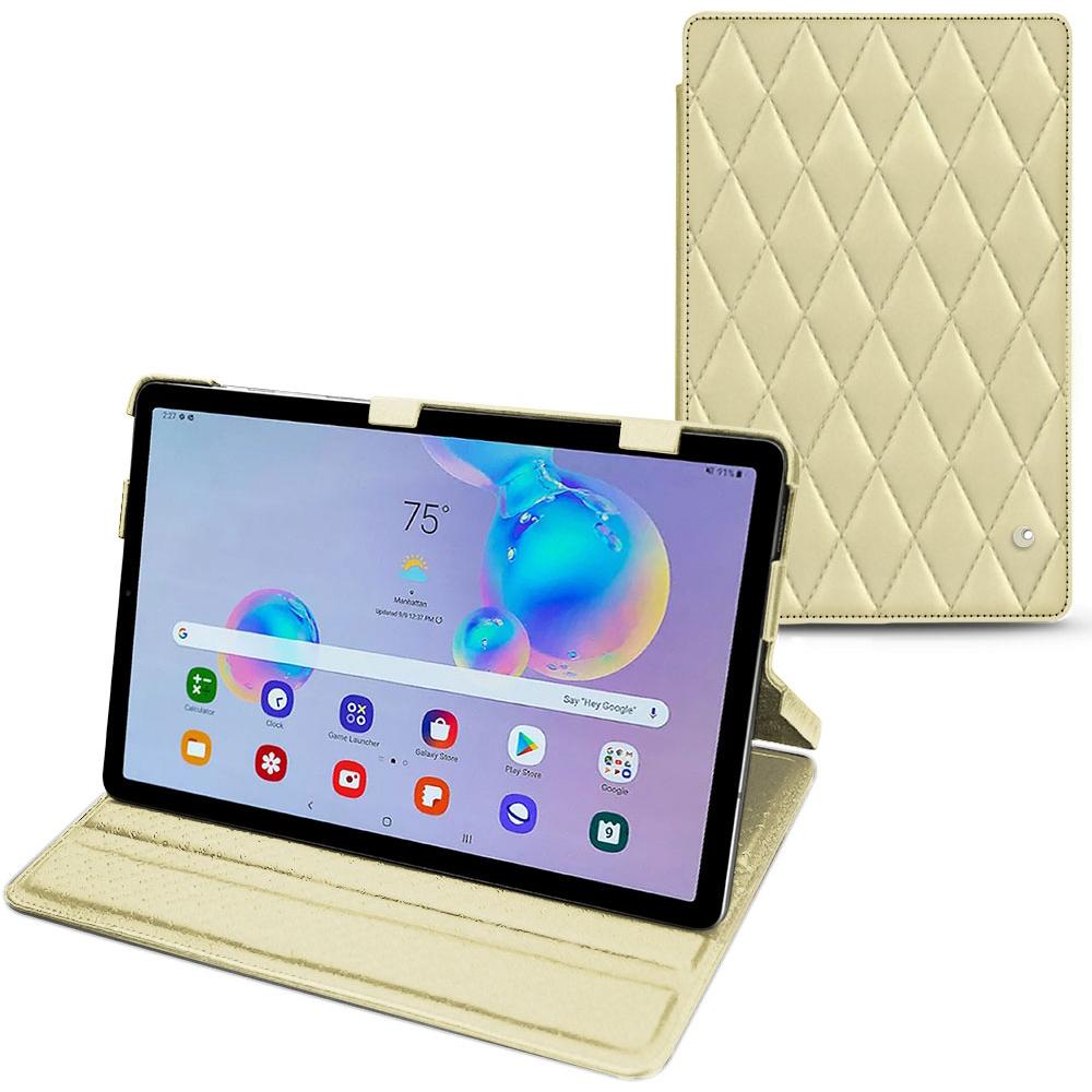 Noreve Lederschutzhülle horizontal (Galaxy Tab S6 Lite), Tablet Hülle, Beige