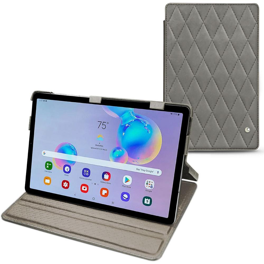 Noreve Lederschutzhülle horizontal (Galaxy Tab S6 Lite), Tablet Hülle, Grau