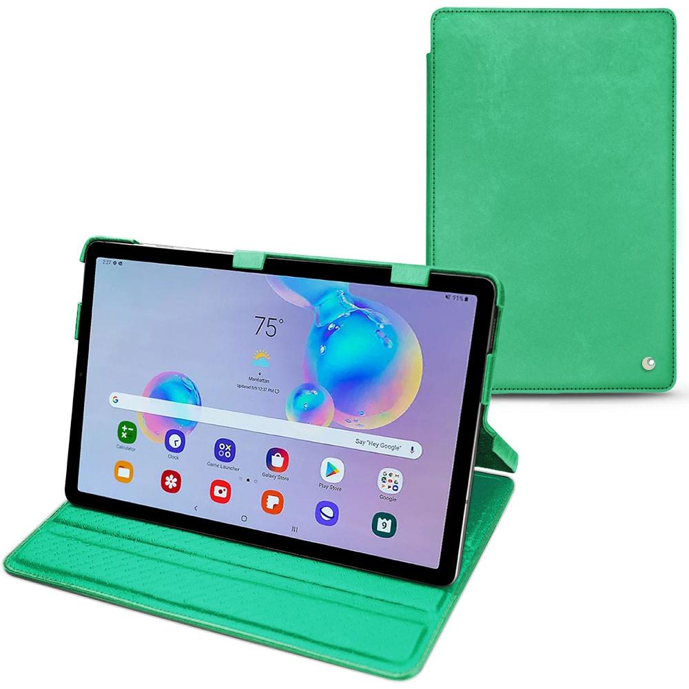 Noreve Lederschutzhülle horizontal (Galaxy Tab S6 Lite), Tablet Hülle, Grün