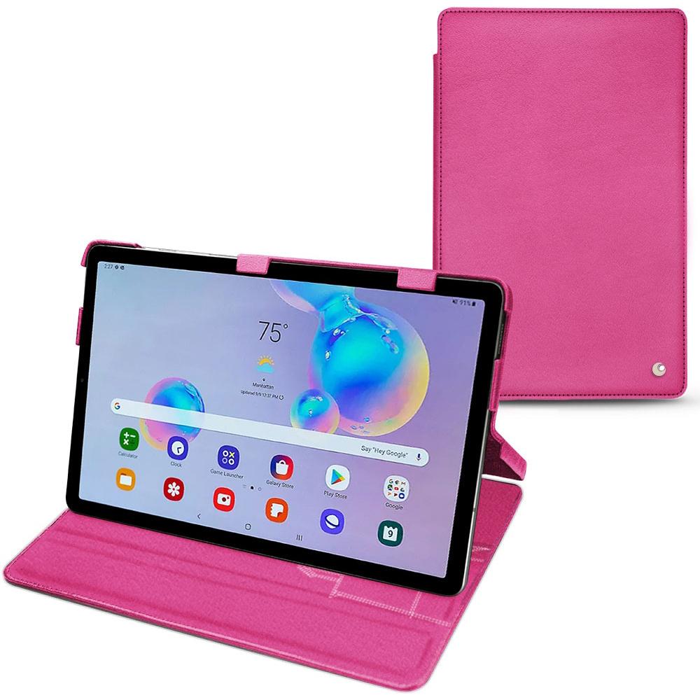 Noreve Lederschutzhülle horizontal (Galaxy Tab S6 Lite), Tablet Hülle, Rosa