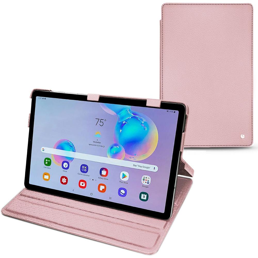 Noreve Lederschutzhülle horizontal (Galaxy Tab S6 Lite), Tablet Hülle, Rosa