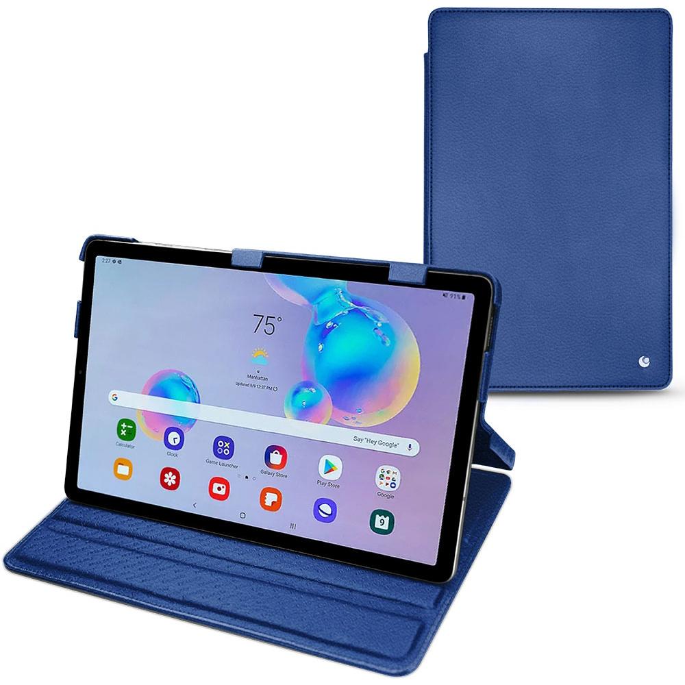Noreve Lederschutzhülle horizontal (Galaxy Tab S6 Lite), Tablet Hülle, Blau