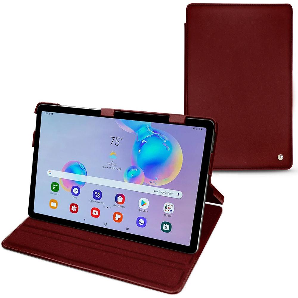 Thumbnail - Noreve Lederschutzhülle horizontal (Galaxy Tab S6 Lite), Tablet Hülle, Rot