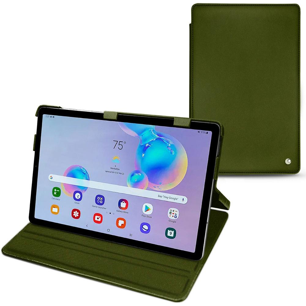 Noreve Lederschutzhülle horizontal (Galaxy Tab S6 Lite), Tablet Hülle, Grün