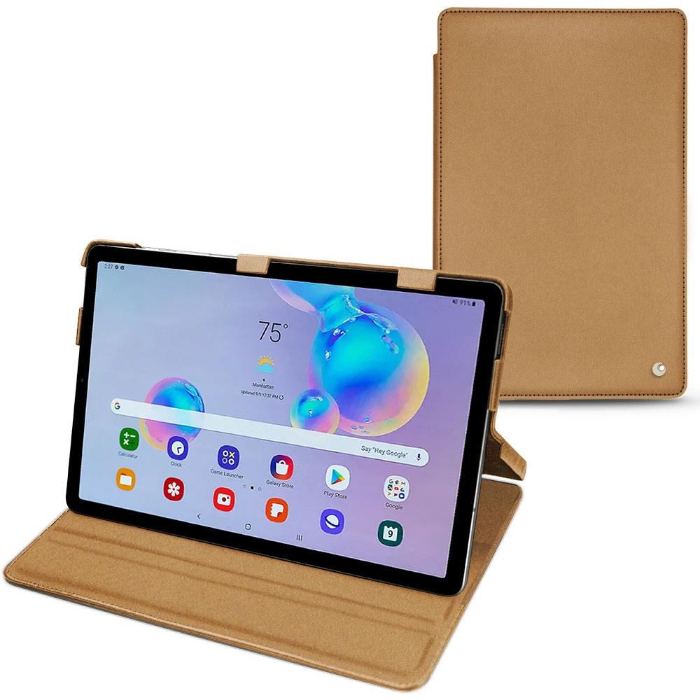 Noreve Lederschutzhülle horizontal (Galaxy Tab S6 Lite), Tablet Hülle, Beige