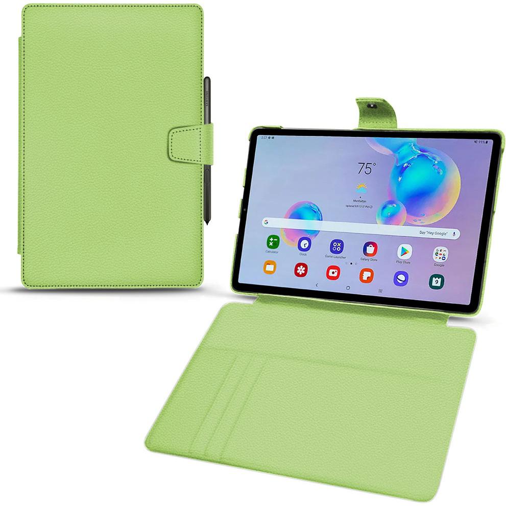 Noreve Lederschutzhülle Wallet (Galaxy Tab S6 Lite), Tablet Hülle, Grün