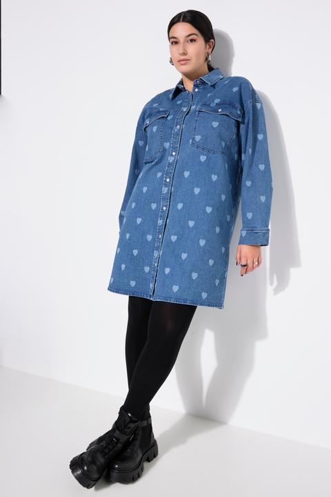 Image du produit Studio Untold Robe en jean oversize, imprimé petits COEURS (42, 44)