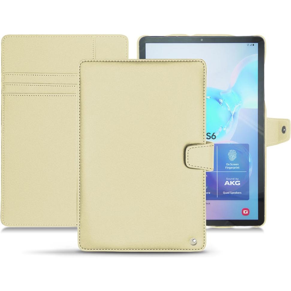 Noreve Lederschutzhülle Wallet (Galaxy Tab S6), Tablet Hülle, Beige